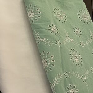 mint green chikankari 2 piece unstitched suit – shirt & trouser