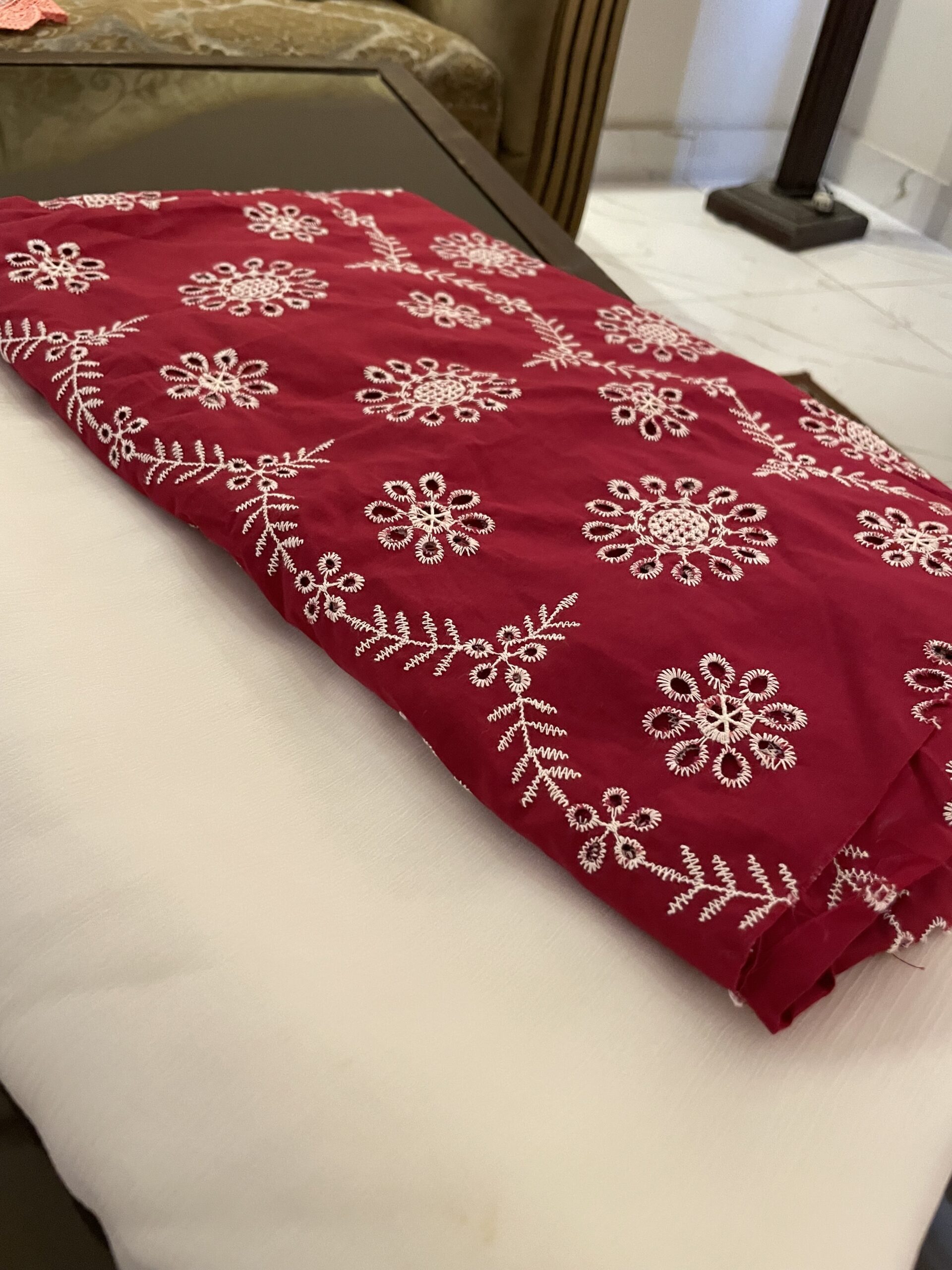 red chikankari 2 piece unstitched suit – shirt & trouser red chikankari 2 piece unstitched suit – shirt & trouser