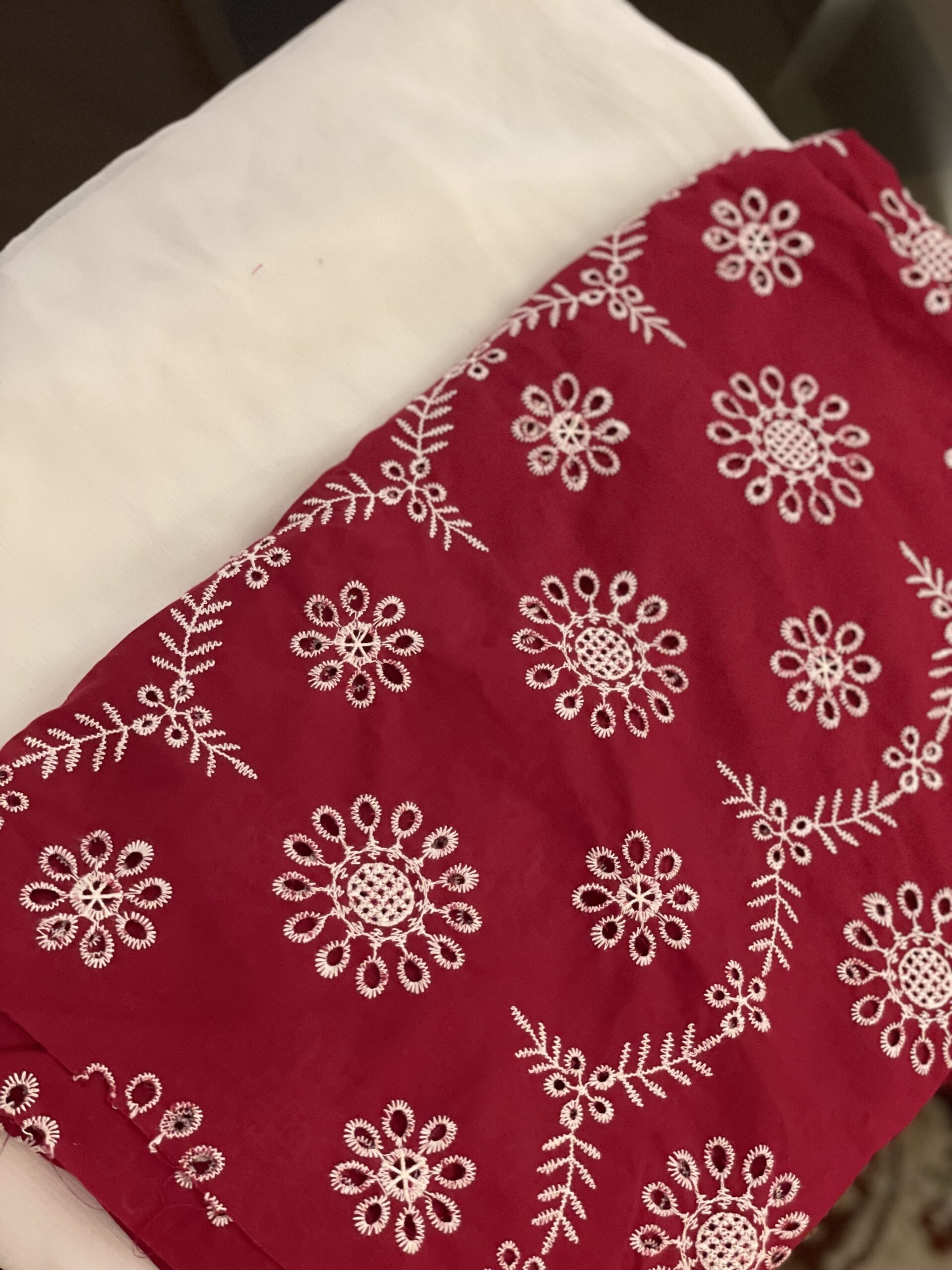 red chikankari 2 piece unstitched suit – shirt & trouser red chikankari 2 piece unstitched suit – shirt & trouser