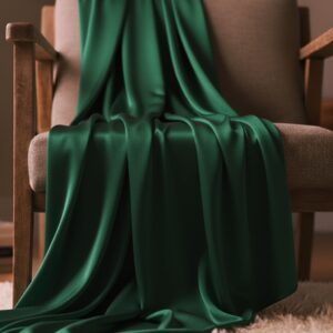 bottle green charmeuse silk